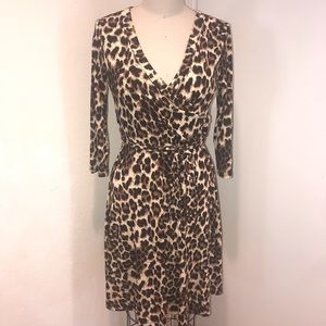 West Kei Jaguar Print Faux Wrap Dress